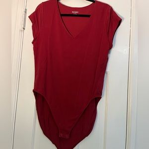 Red shortsleeved bodysuit
